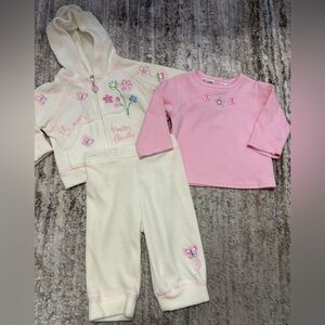 Infant Girls 3 Pc. Velour Outfit